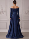 Jersey A-Line Off Shoulder Cocktail Dresses with Wraps