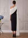 Jersey Sheath One Shoulder Cocktail Dresses with Draped Side Sash