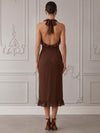Chiffon Mermaid Halter Cocktail Dresses with Ruffles