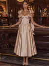Satin A-Line Sweetheart Cocktail Dresses with Oversized Bow