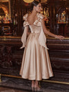 Satin A-Line Sweetheart Cocktail Dresses with Oversized Bow