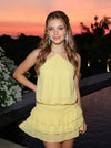 Chiffon A-Line Halter Tiered Homecoming Dresses
