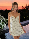 Chiffon A-Line Spaghetti Straps Homecoming Dresses with Polka Dot