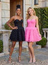 Tulle A-Line Strapless Delicate Pleated Homecoming Dresses