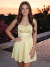 Satin A-Line Sweetheart Homecoming Dresses with Pleated