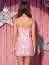 Sequin Sheath Spaghetti Straps Homecoming Dresses with Paillette
