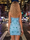 Chiffon Bodycon Strapless Homecoming Dresses with Sequin Embroidery