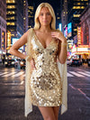 Sequin Bodycon V Neck Homecoming Dresses with Bow