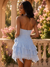Chiffon A-Line Halter Homecoming Dresses with Delicate Pleated