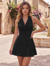 Chiffon A-Line Halter Homecoming Dresses with 3D Flowers