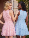 Chiffon A-Line Crew Neck Homecoming Dresses with All-Over Beaded