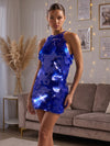 Sequin Bodycon Halter Homecoming Dresses with Paillette
