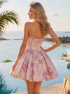 Satin A-Line Sweetheart Homecoming Dresses with Sequin Embroidery