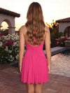 Chiffon A-Line V Neck Homecoming Dresses with Pleated
