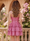 Sequin A-Line Sweetheart Homecoming Dresses with Corset Bodice