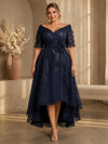 Chiffon A-Line Off Shoulder Plus Size Dresses with 3D Flowers