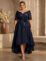 Chiffon A-Line Off Shoulder Plus Size Dresses with 3D Flowers