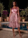 Tulle A-Line V Neck Plus Size Dresses with Exquisite 3D Rose Floral Embroidery