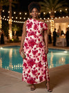 Chiffon Sheath One Shoulder Maxi Plus Size Dresses with Side Waist Ruched