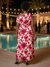 Chiffon Sheath One Shoulder Maxi Plus Size Dresses with Side Waist Ruched