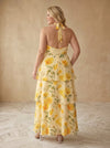 Chiffon A-Line Halter Maxi Plus Size Dresses with Floral Print