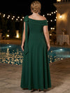 Jersey A-Line One Shoulder Maxi Plus Size Dresses with Bow