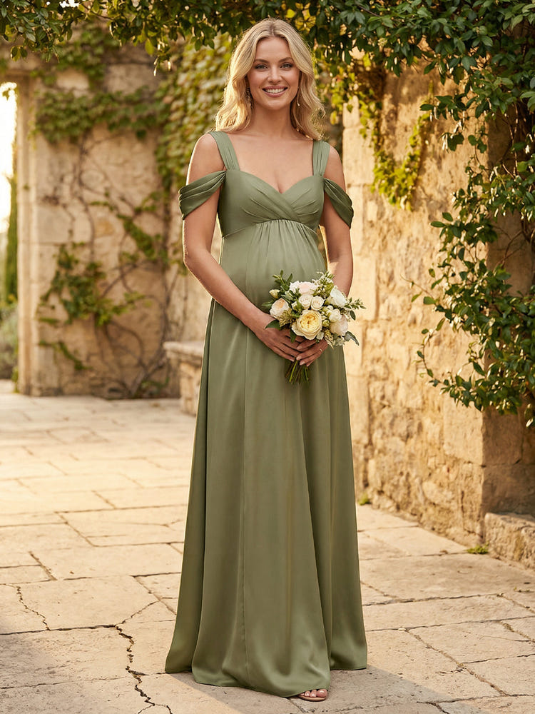 Satin Off the Shoulder Sweetheart Formal Dresses