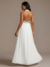Halter Chiffon A Line Sequin Formal Dresses with Floral
