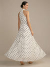 Chiffon A Line Halter Polka Dot Formal Dresses