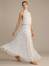 Chiffon A Line Halter Polka Dot Formal Dresses