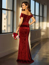 Long Velvet Off the Shoulder Mermaid Formal Dresses