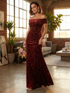 Long Velvet Off the Shoulder Mermaid Formal Dresses