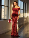 Long Velvet Off the Shoulder Mermaid Formal Dresses