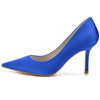 Women's Silk Satin Pointed Toe High Heel Simple Wedding Party Shoes