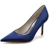 Women's Silk Satin Pointed Toe High Heel Simple Wedding Party Shoes