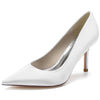Women's Silk Satin Pointed Toe High Heel Simple Wedding Party Shoes