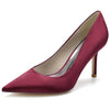 Women's Silk Satin Pointed Toe High Heel Simple Wedding Party Shoes