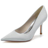 Women's Silk Satin Pointed Toe High Heel Simple Wedding Party Shoes