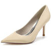 Women's Silk Satin Pointed Toe High Heel Simple Wedding Party Shoes
