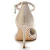 Pointed Toe High Heel Elegant Wedding Party Shoes with Rhinestone Flower
