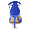 Delicated Rhinestone Closed Toe High Heel Wedding Party Shoes with Buckle