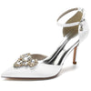 Delicated Rhinestone Closed Toe High Heel Wedding Party Shoes with Buckle