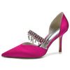 Women's Pointed Toe Stiletto Heel Wedding Party Shoes with Rhinestone Fringe