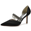 Women's Pointed Toe Stiletto Heel Wedding Party Shoes with Rhinestone Fringe