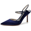 Women's Closed Toe Stiletto Heel Wedding Party Shoes with Rhinestone & Cutout