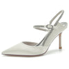 Women's Closed Toe Stiletto Heel Wedding Party Shoes with Rhinestone & Cutout