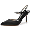 Women's Closed Toe Stiletto Heel Wedding Party Shoes with Rhinestone & Cutout