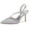 Women's Closed Toe Pleated Buckle Wedding Party Sandals with Rhinestone