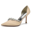 Women's Pointed Toe Rhinestone Elegant Wedding Party Shoes with Pearls