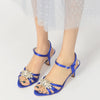 Women's Opened Toe Mid Heel Wedding Party Shoes with Rhinestones